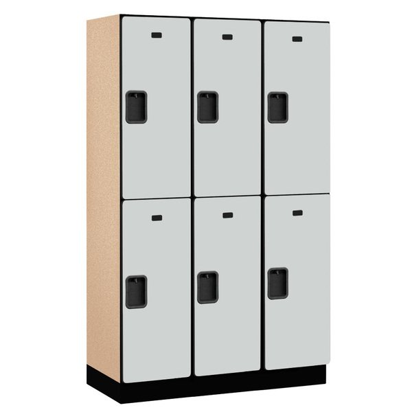 Salsbury Industries Wardrobe Locker, 45" W, 18" D, 76" H, (3) Wide, (6) Openings, Gray 22368GRY